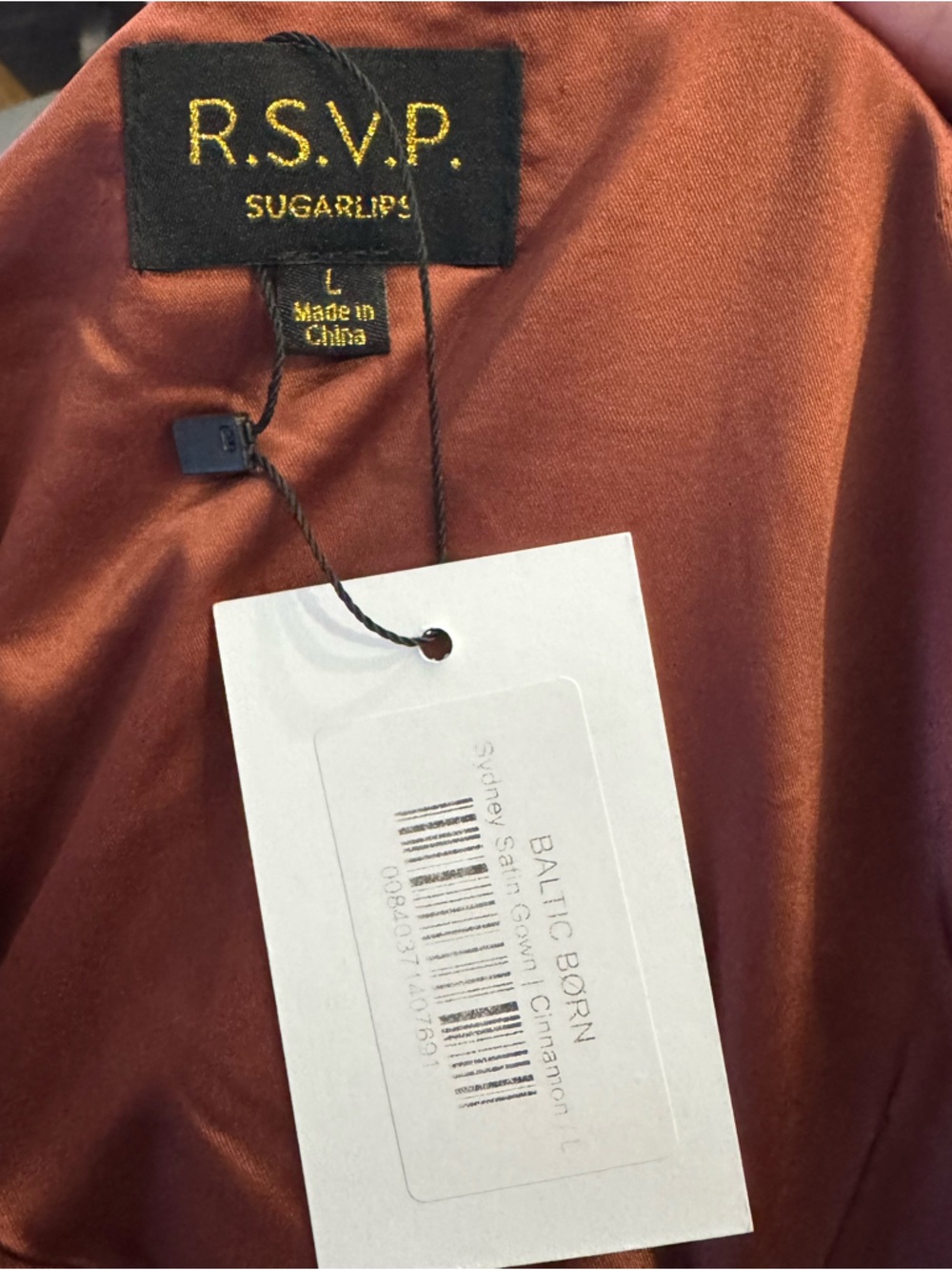 NWT Baltic Born Sydney Satin Gown Sugarlips RSVP Large - Picture 5 of 7